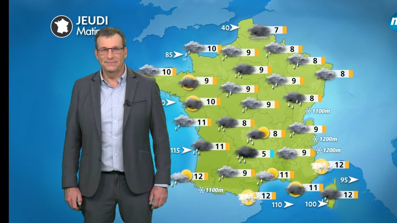 Météo du Jeudi 12 Février 2026 : Passage de la forte tempête Nils du sud-ouest à la Méditerranée. 