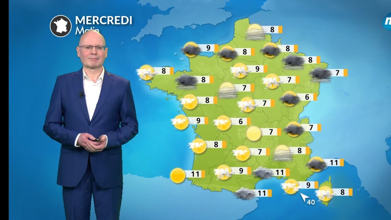 Météo du Mercredi 25 Février 2026 : Pic de douceur printanière, jusqu'à +12°C au dessus de la norme.