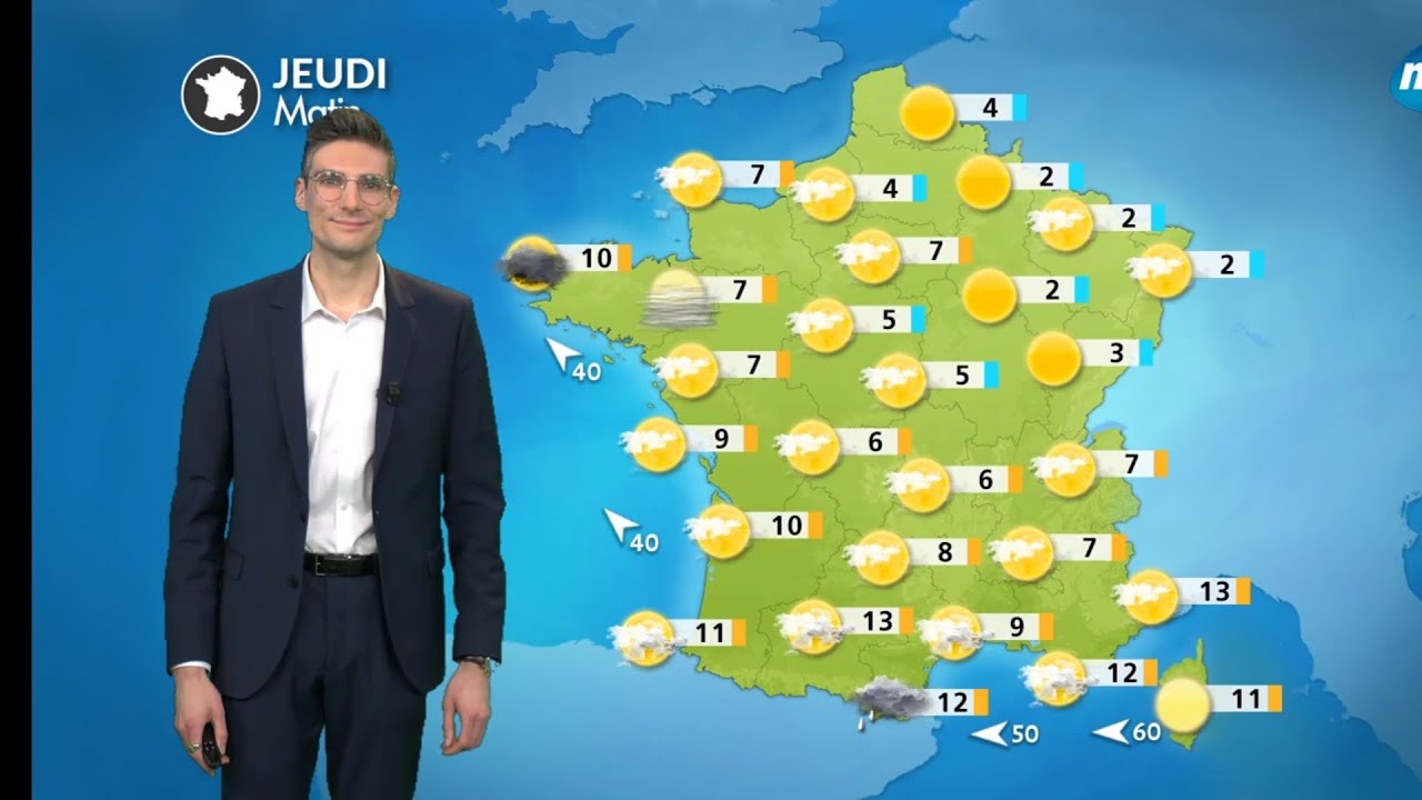 Météo du Jeudi 5 Mars 2026 : Soleil et printanier au nord, dégradé au sud à cause de Regina.