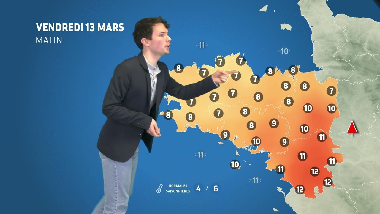 Bulletin météo pour le vendredi 13 mars 2026