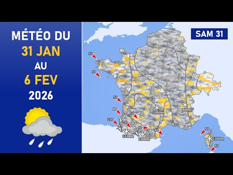 Météo du Samedi 31 Janvier au Vendredi 6 Février 2026