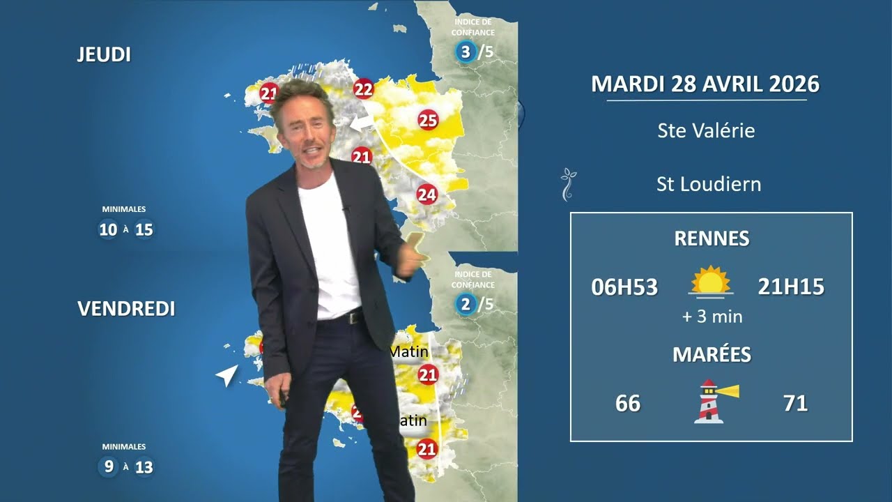 Bulletin météo pour le mardi 28 avril 2026