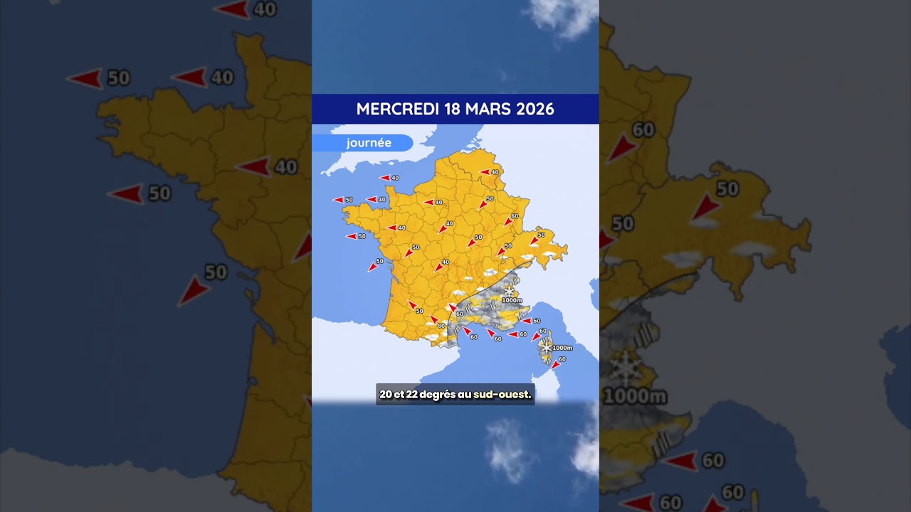 Météo du Mardi 17 au Jeudi 19 Mars 2026